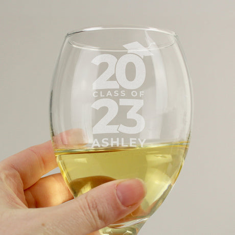Personalised Class of Graduation Wine Glass: 3 - Wine Glasses By Gift Moments