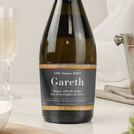 Personalised Classic Black Label Prosecco: 3 - Alcohol By Gift Moments