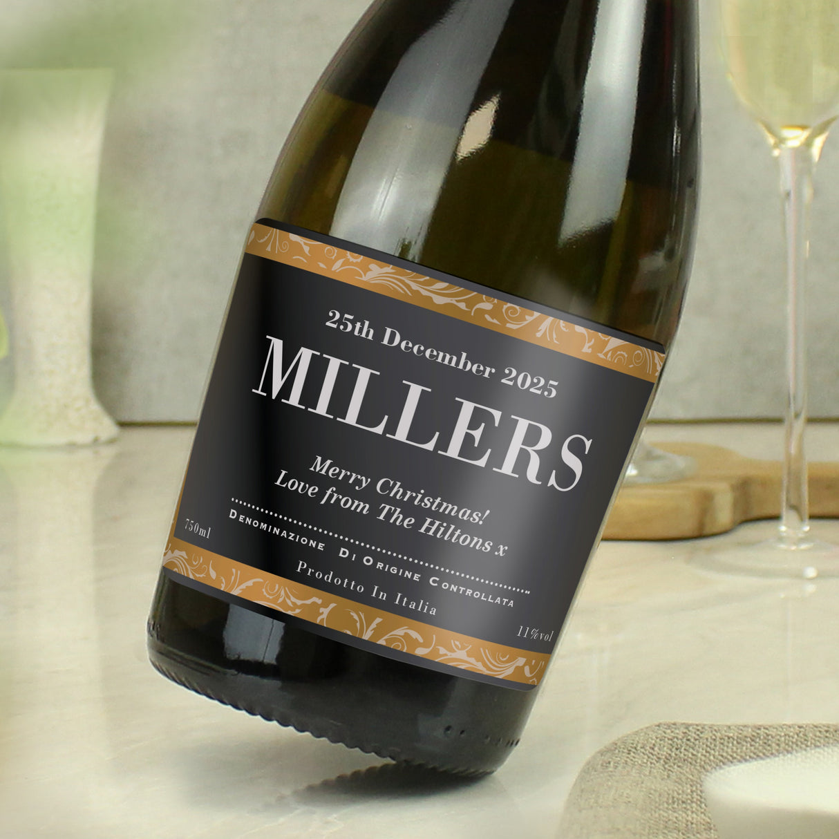 Personalised Classic Black Label Prosecco: 2 - Alcohol By Gift Moments