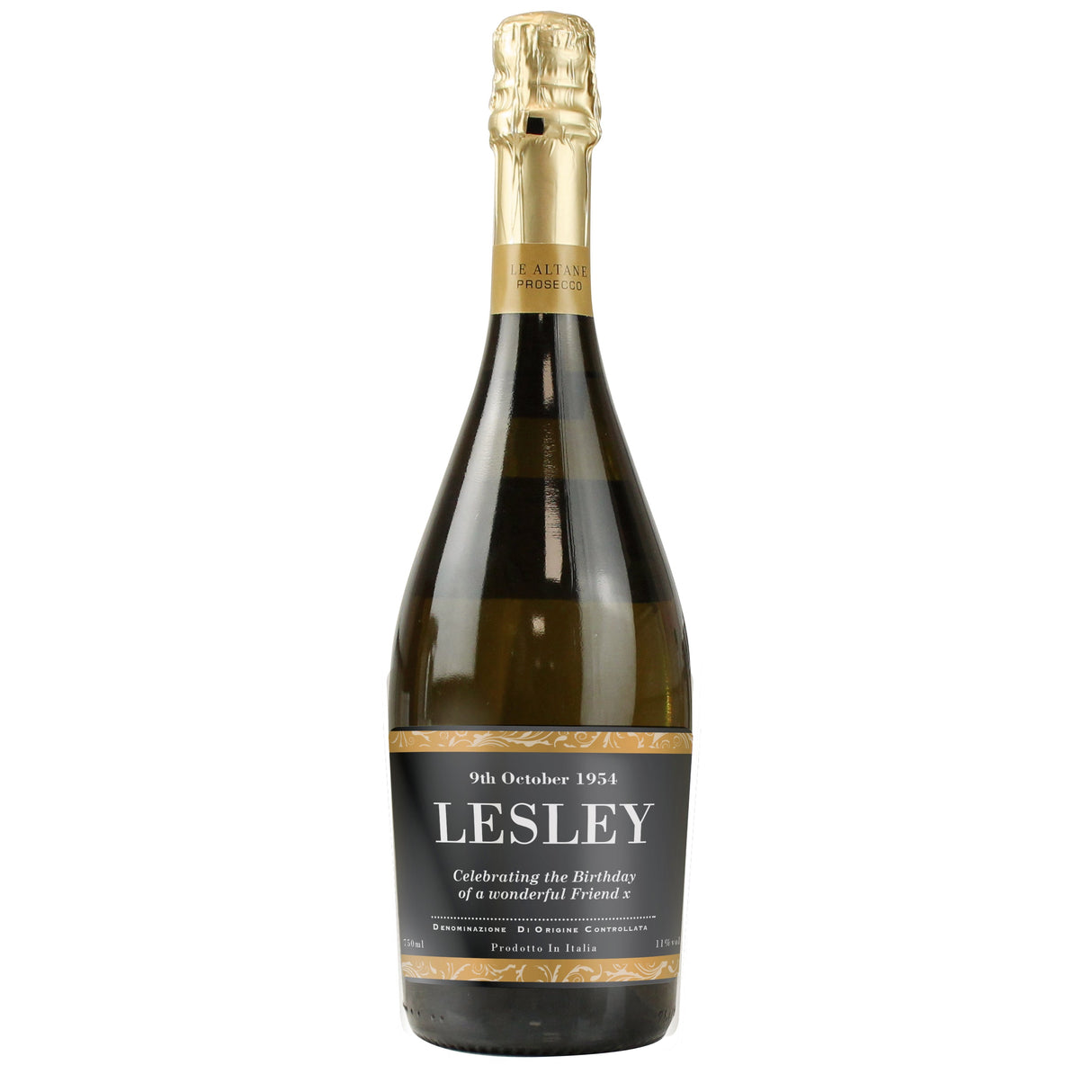 Personalised Classic Black Label Prosecco: 4 - Alcohol By Gift Moments