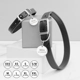 Personalised Classic Black Leather Dog Collar with Tag: 2 - Pet Products By Gift Moments