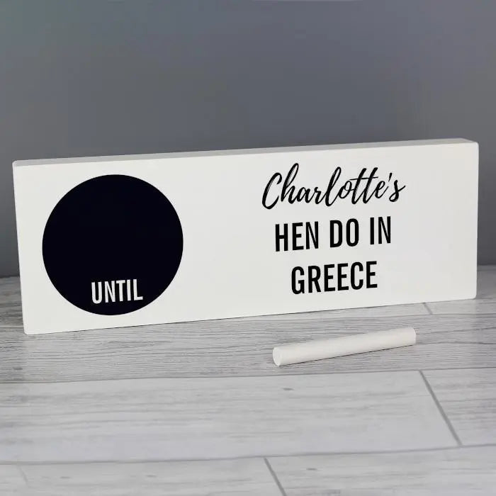 Personalised Classic Chalk Countdown Wooden Block Sign: 4 - Signs & Plaques By Gift Moments