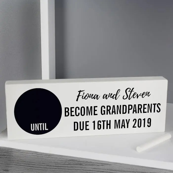 Personalised Classic Chalk Countdown Wooden Block Sign: 5 - Signs & Plaques By Gift Moments