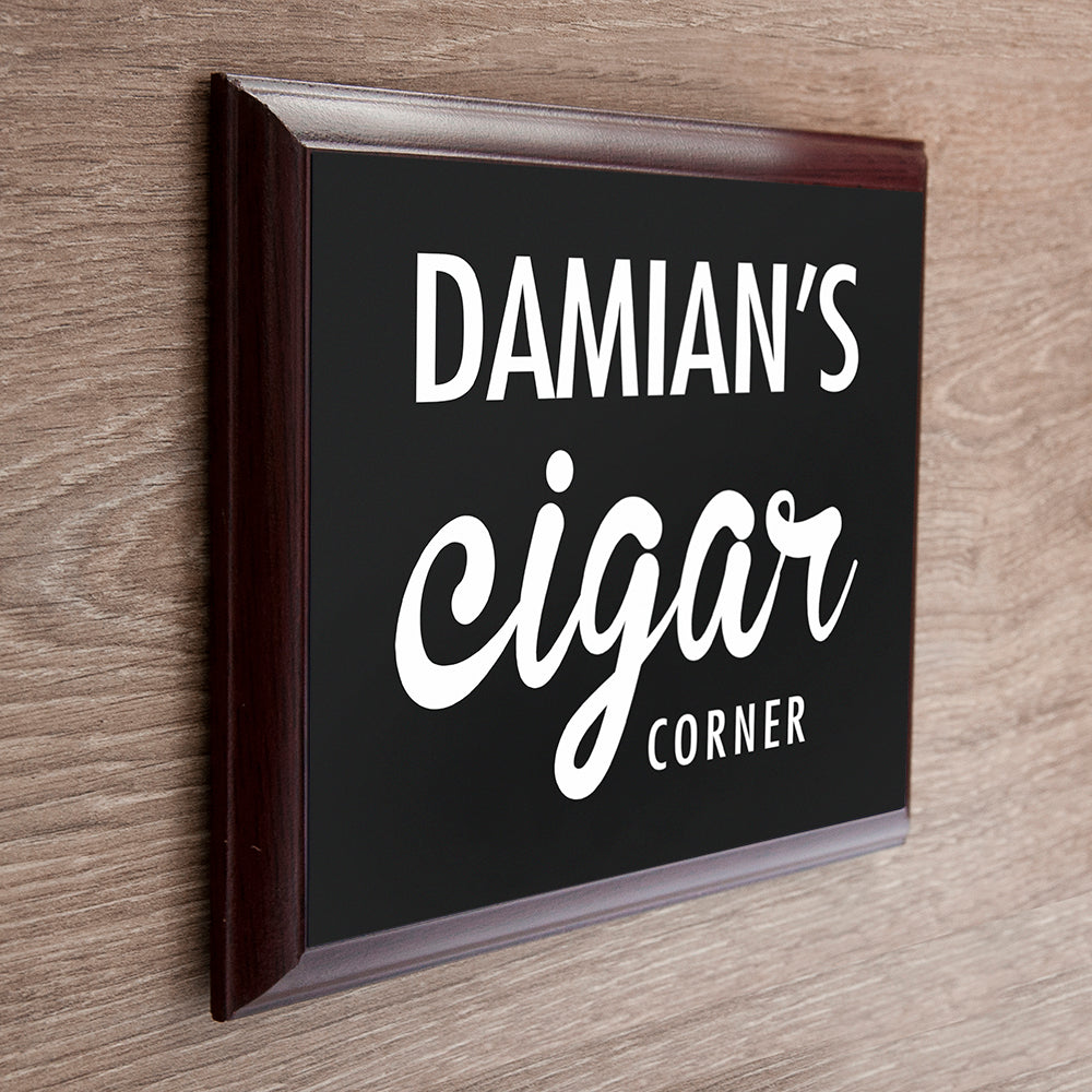 Personalised Classic Cigar Corner Plaque: 1 - Signs & Plaques By Gift Moments