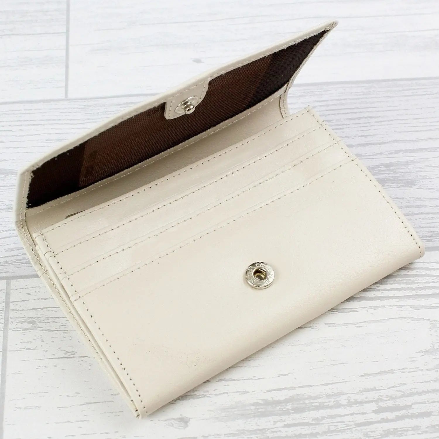 Personalised Classic Cream Leather Purse: 3 - Bags & Purses By Gift Moments