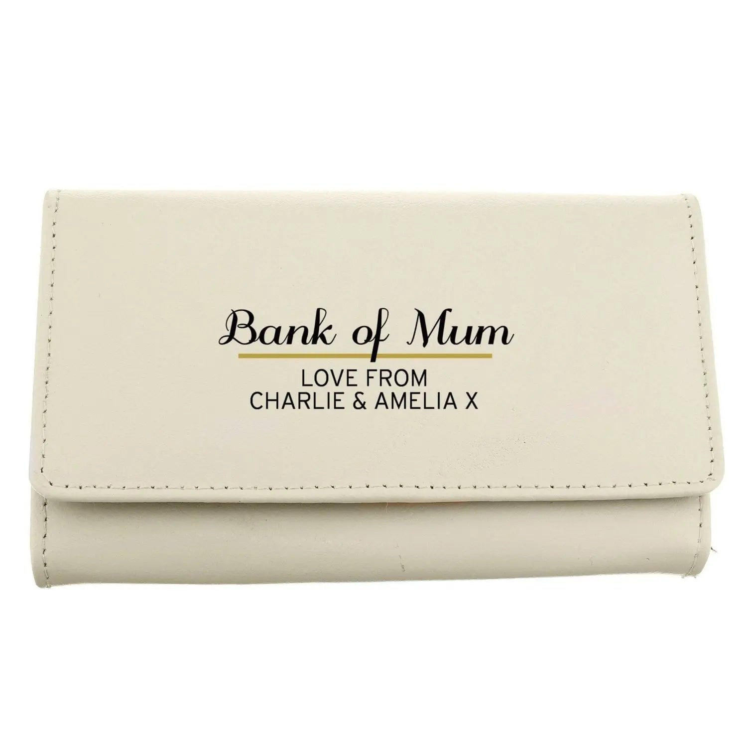 Personalised Classic Cream Leather Purse: 4 - Bags & Purses By Gift Moments