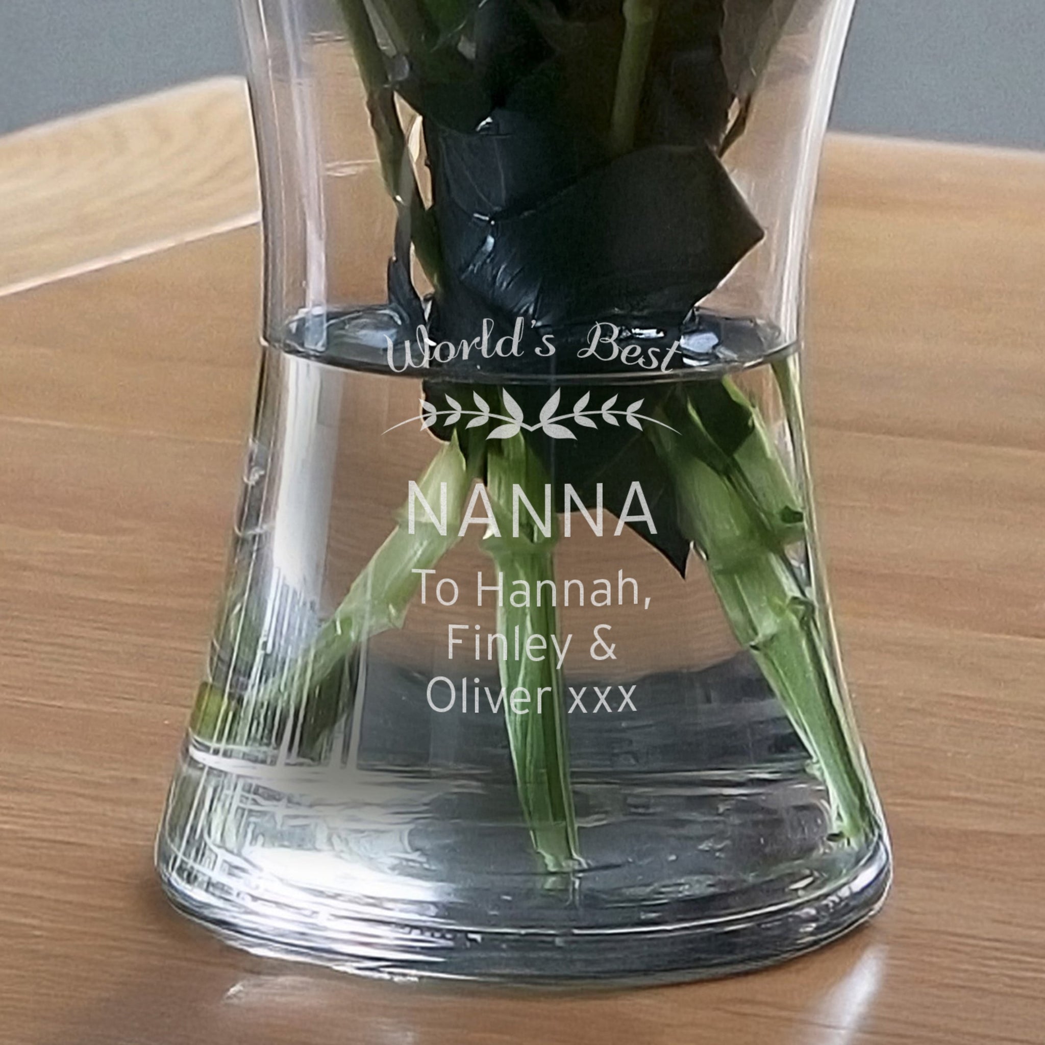 Personalised Classic Glass Vase: 2 - Vases By Gift Moments
