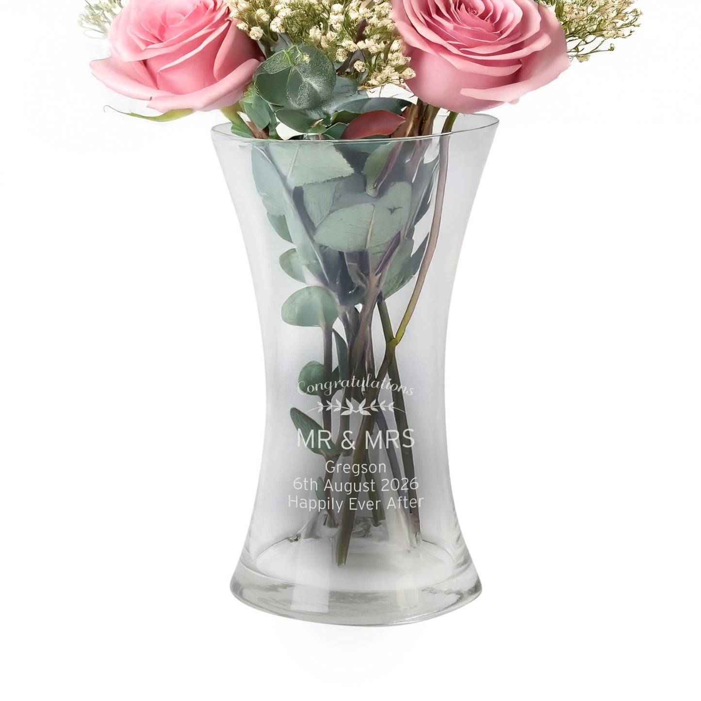Personalised Classic Glass Vase: 4 - Vases By Gift Moments