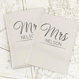 Personalised Mr & Mrs Cream Passport Holders: 1 - Passport Holders By Gift Moments