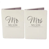 Personalised Mr & Mrs Cream Passport Holders: 2 - Passport Holders By Gift Moments