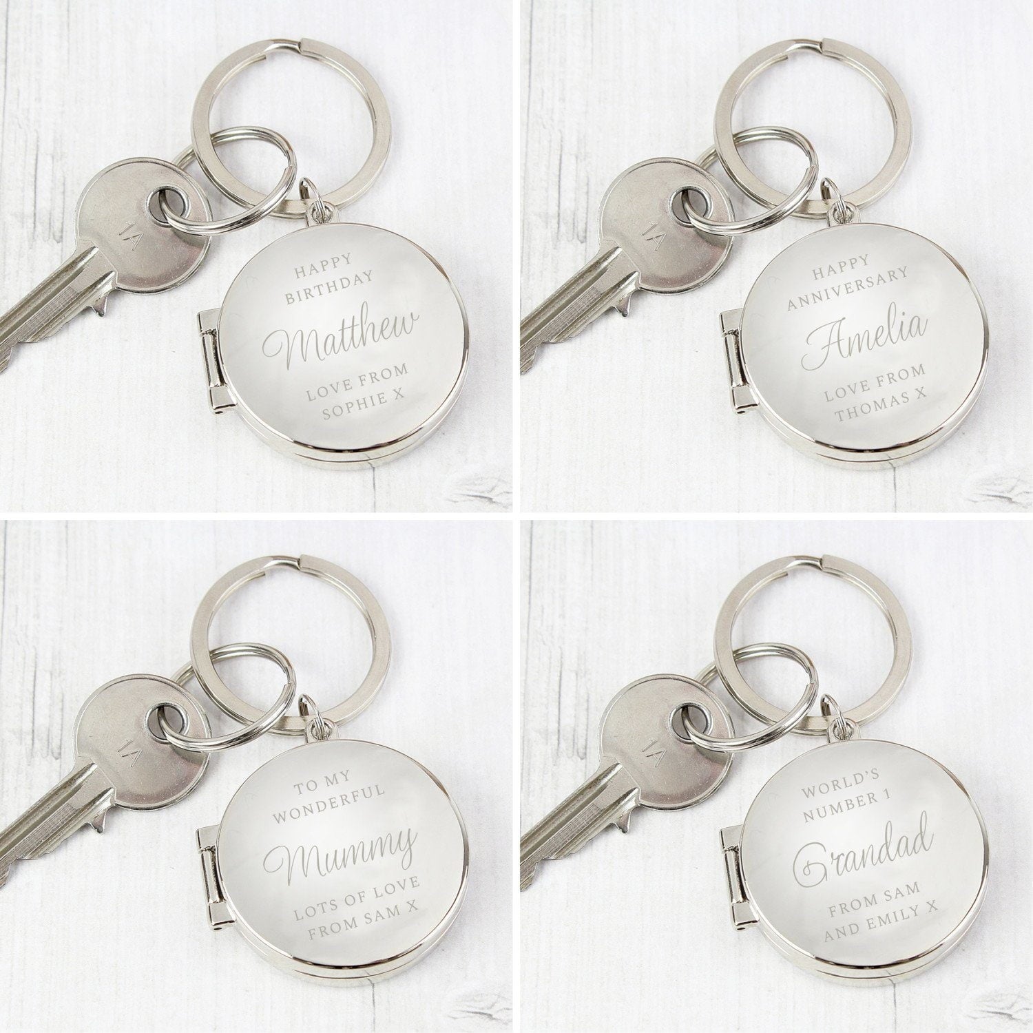 Personalised Classic Photo Keyring: 3 - Keyrings By Gift Moments