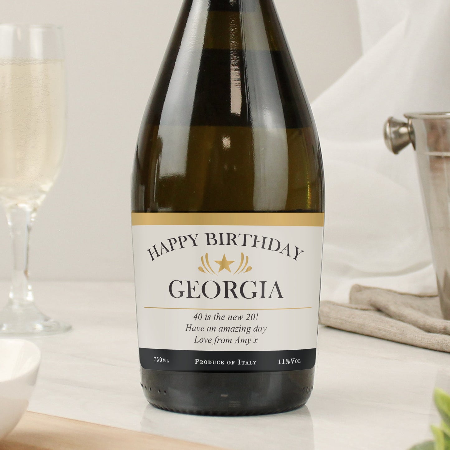 Personalised Classic Prosecco: 2 - Prosecco By Gift Moments