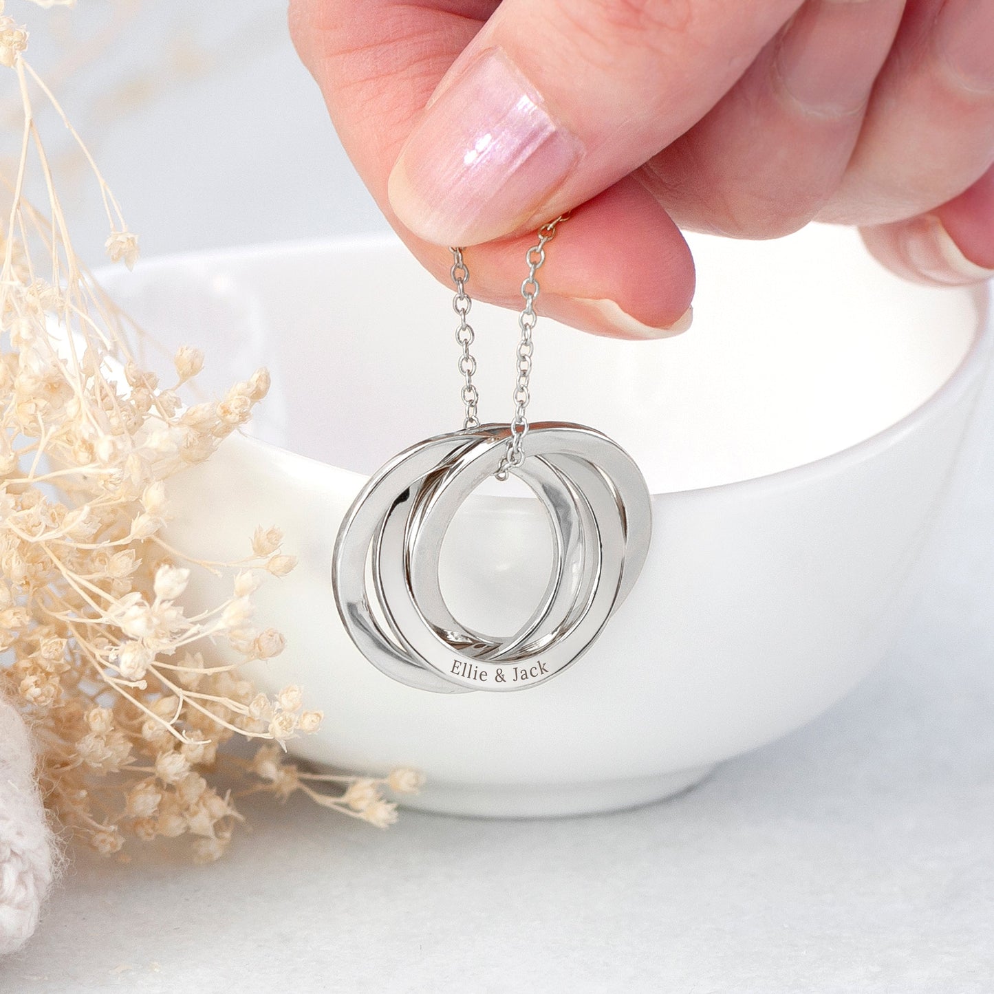 Personalised Classic Russian Ring Necklaces: 4 - Necklaces By Gift Moments