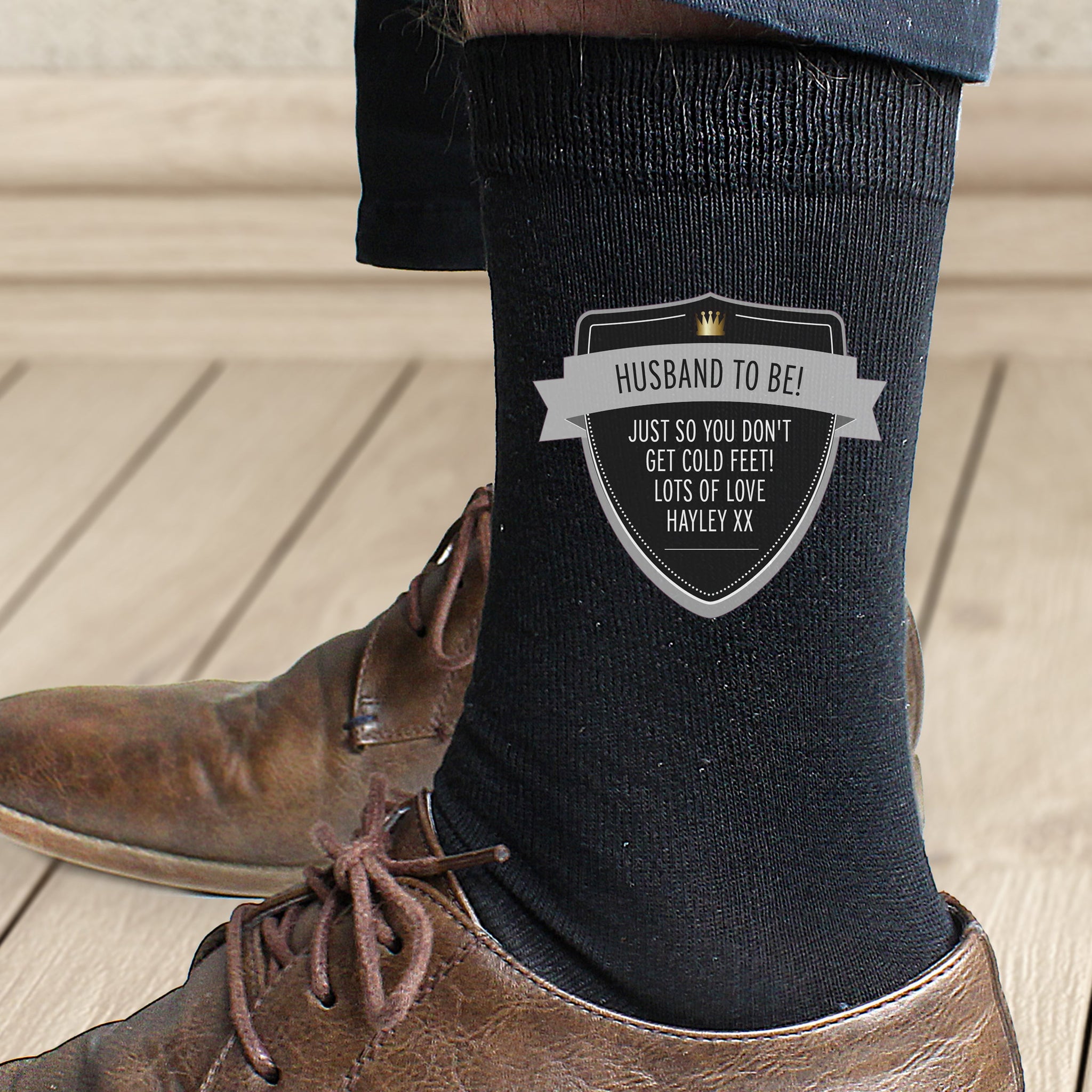Personalised Classic Shield Men’s Socks: 1 - Clothing By Gift Moments