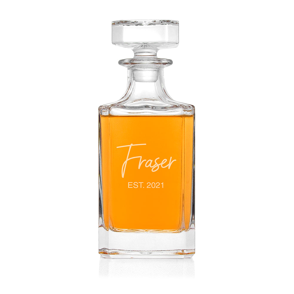 Personalised Classic Signature Square Decanter: 3 - Barware By Gift Moments
