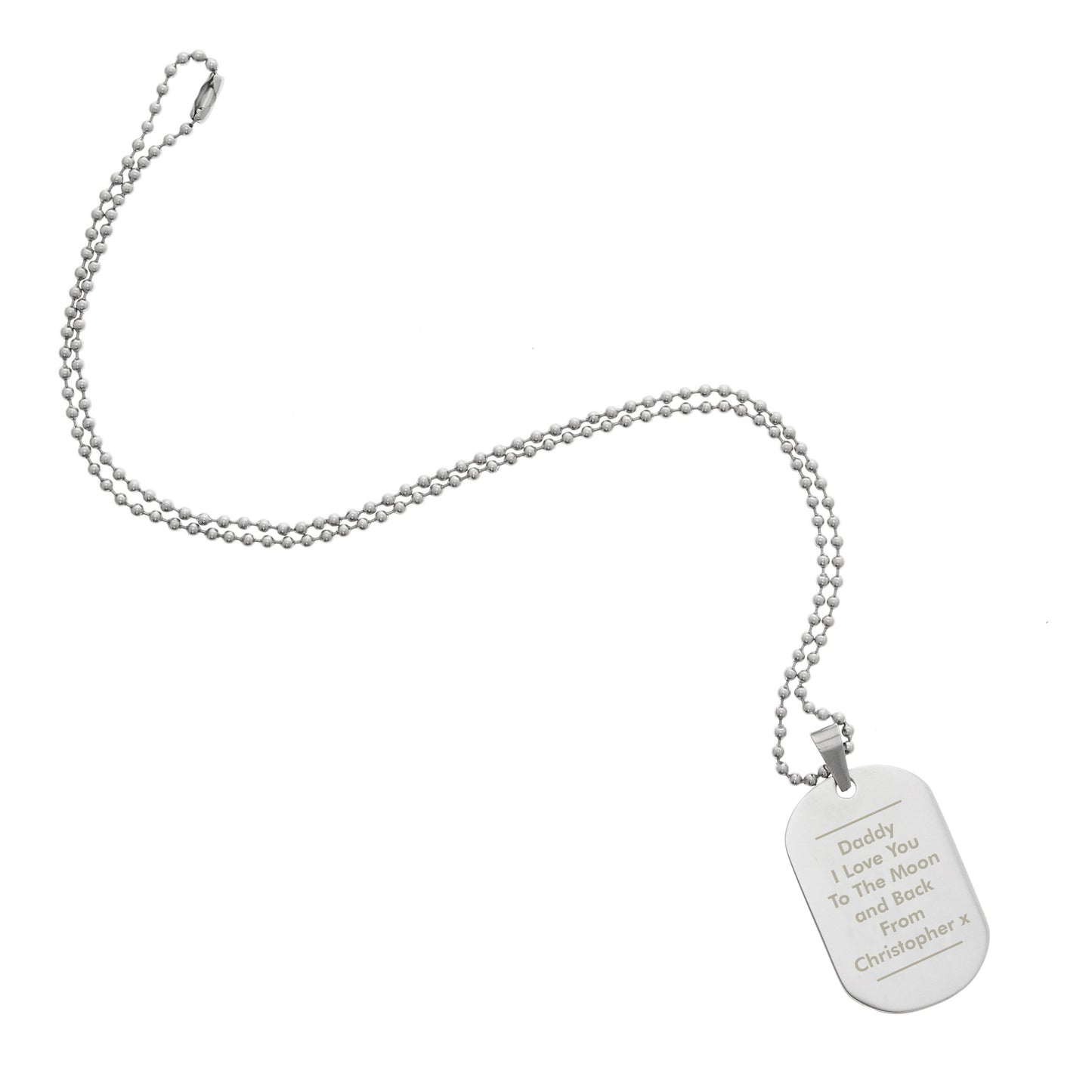 Personalised Classic Stainless Steel Dog Tag Necklace: 2 - Necklaces By Gift Moments