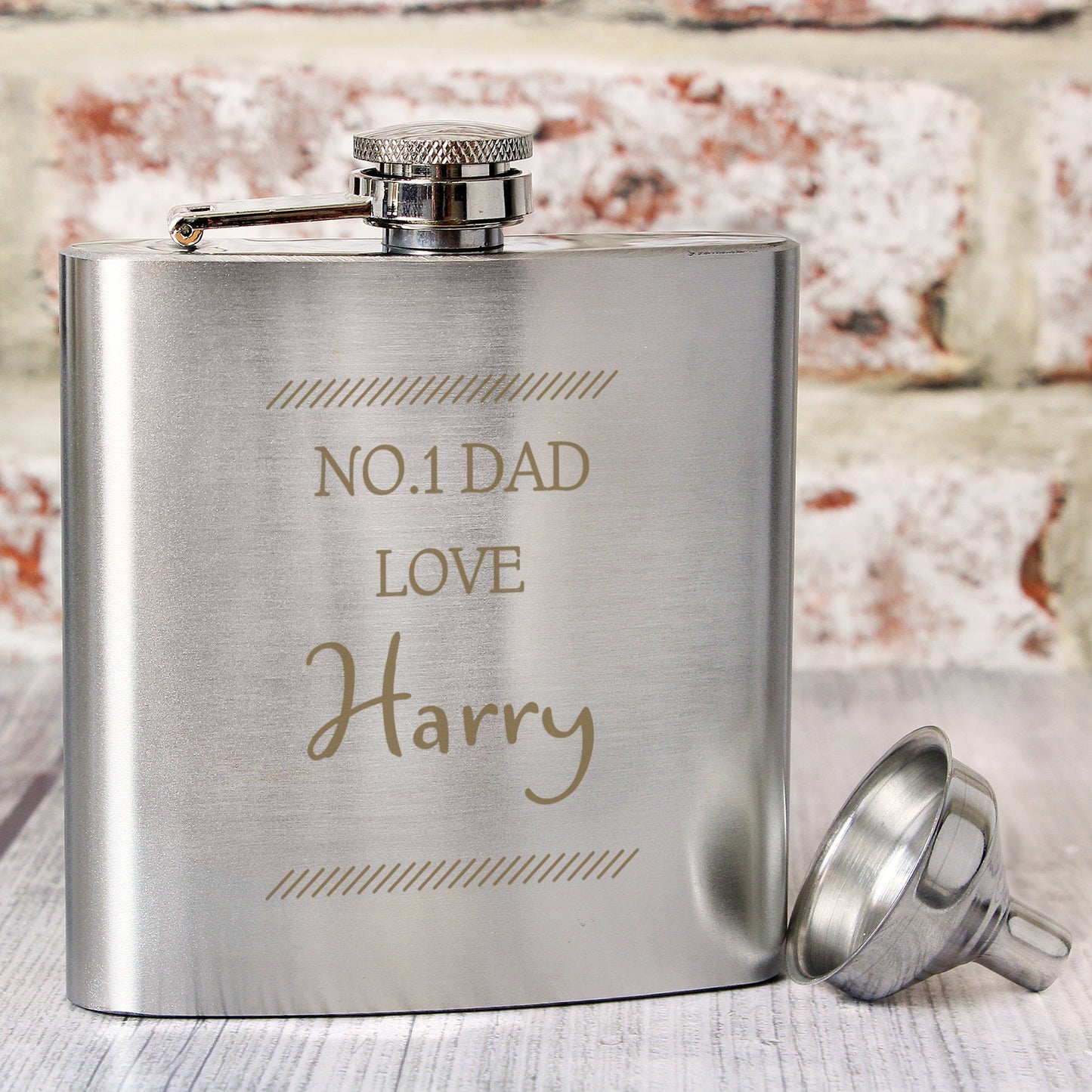 Personalised Classic Stainless Steel Hip Flask: 5 - Hip Flasks By Gift Moments