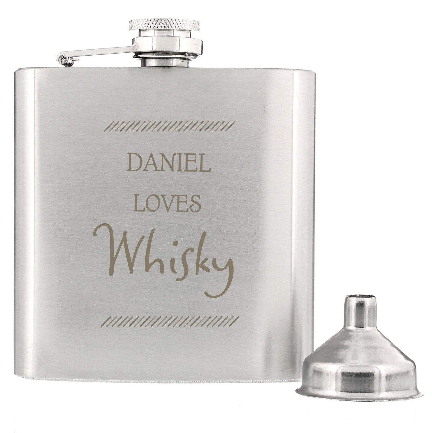 Personalised Classic Stainless Steel Hip Flask: 3 - Hip Flasks By Gift Moments