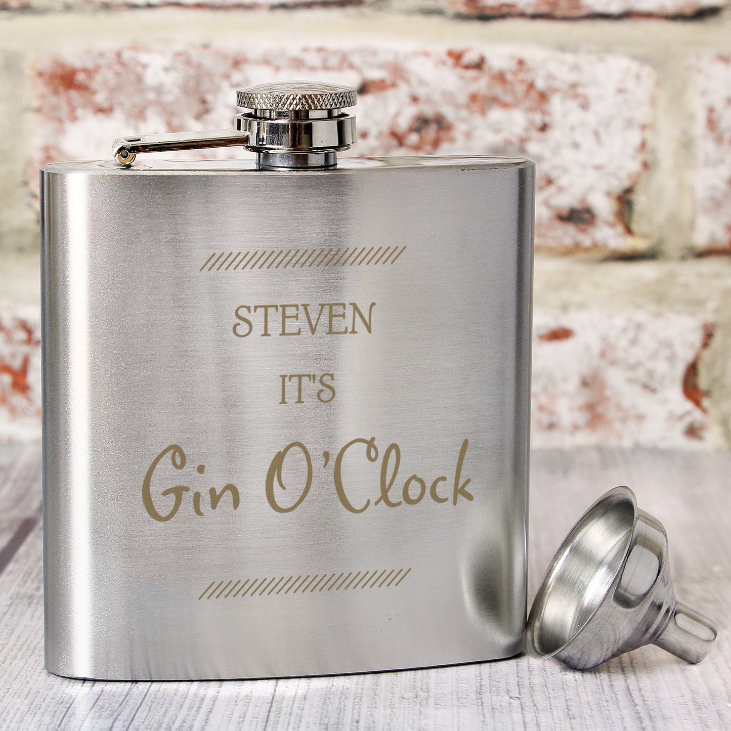 Personalised Classic Stainless Steel Hip Flask: 6 - Hip Flasks By Gift Moments