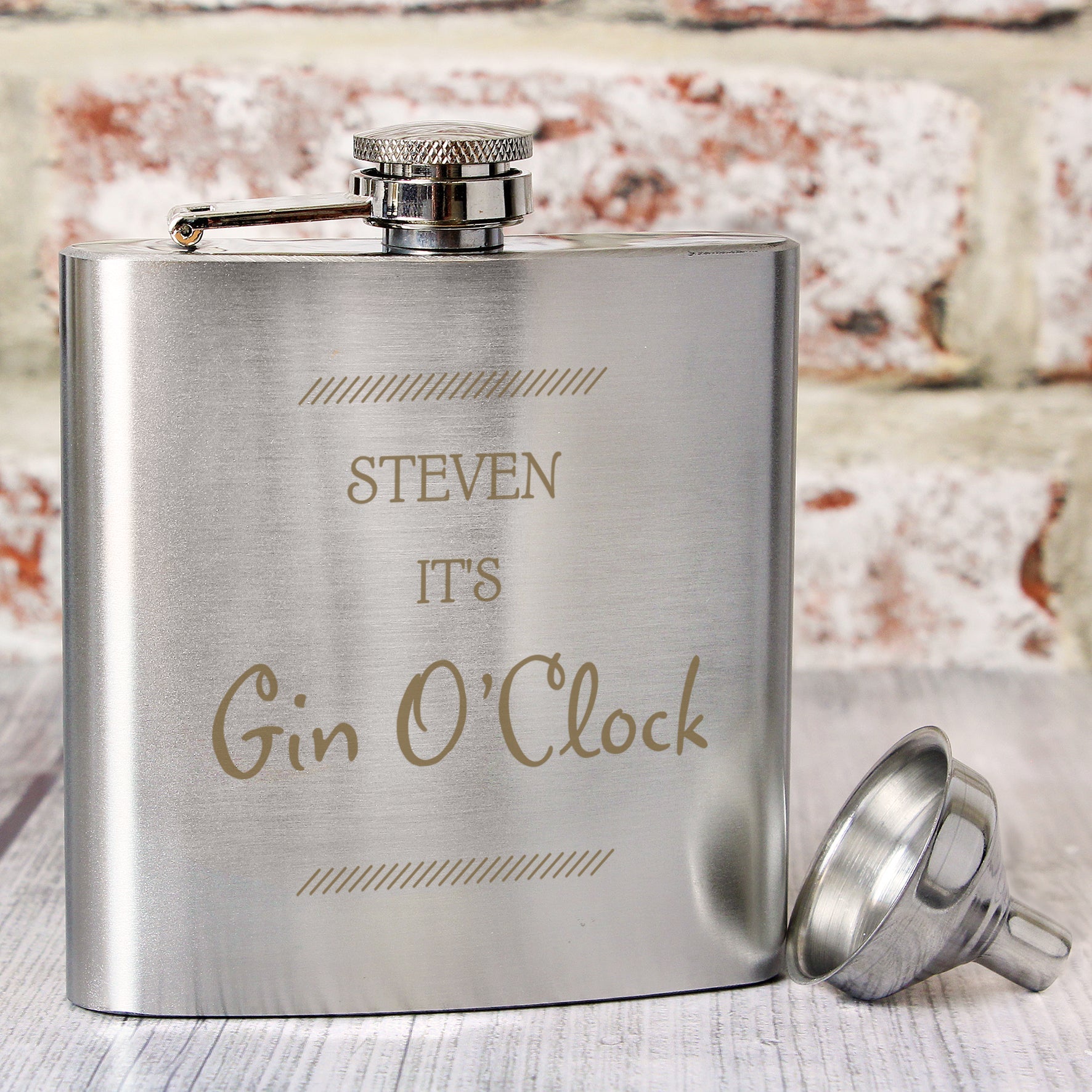 Personalised Classic Stainless Steel Hip Flask: 6 - Hip Flasks By Gift Moments