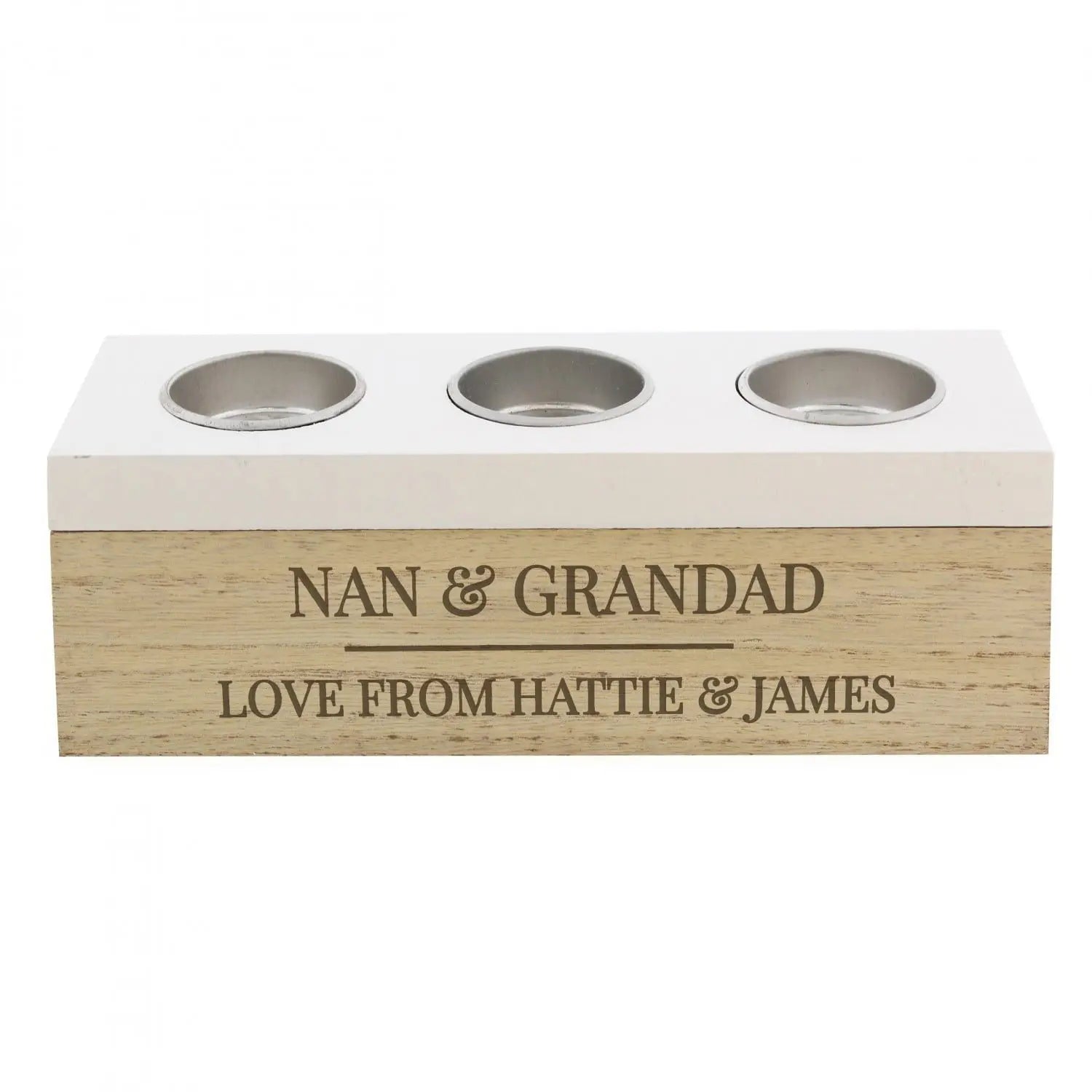 Personalised Classic Triple Tea Light Box: 5 - Candle Holders By Gift Moments