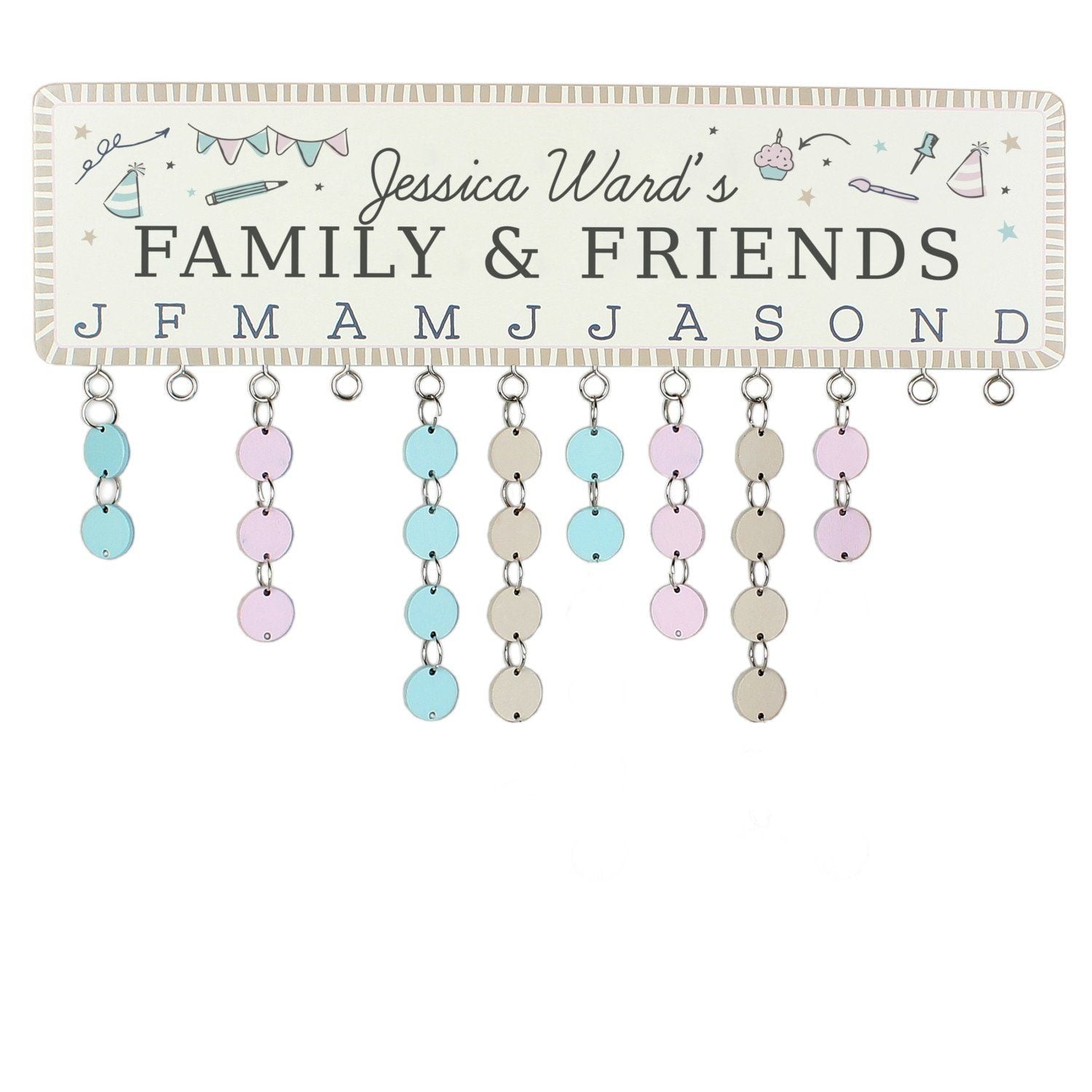 Personalised Classroom Office Birthday Planner Plaque with Customisable Discs: 4 - Calendars & Planners By Gift Moments