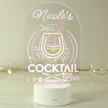 Personalised Cocktail LED Colour Changing Night Light: 2 - LED Lighting By Gift Moments