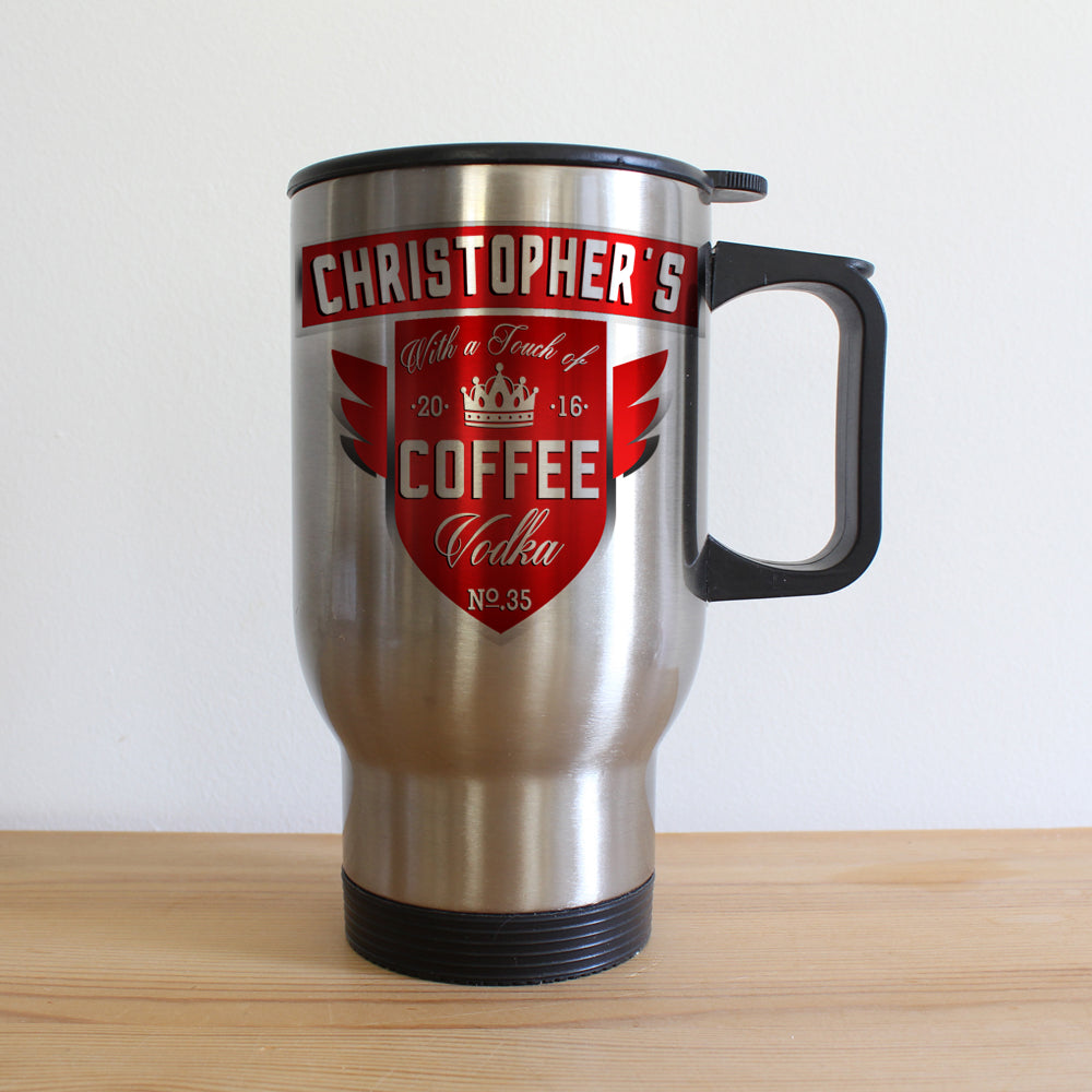 Personalised Coffee With a Touch of Vodka Travel Mug: 2 - Travel Mugs By Gift Moments