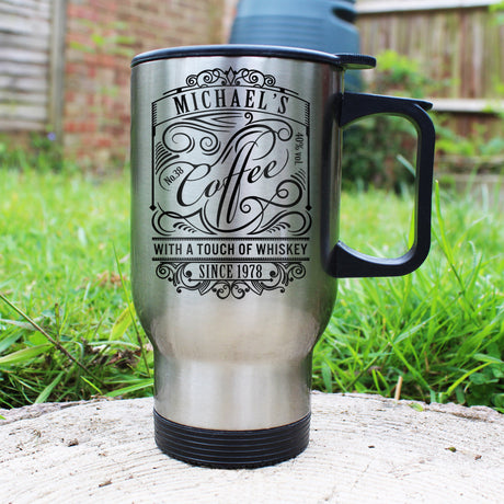 Personalised Coffee With a Touch of Whiskey Travel Mug: 1 - Travel Mugs By Gift Moments