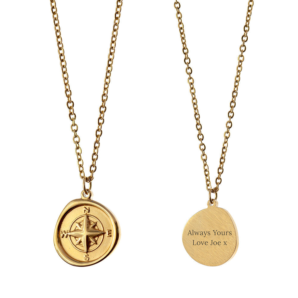 Personalised Compass Amulet Necklaces: 9 - Necklaces By Gift Moments