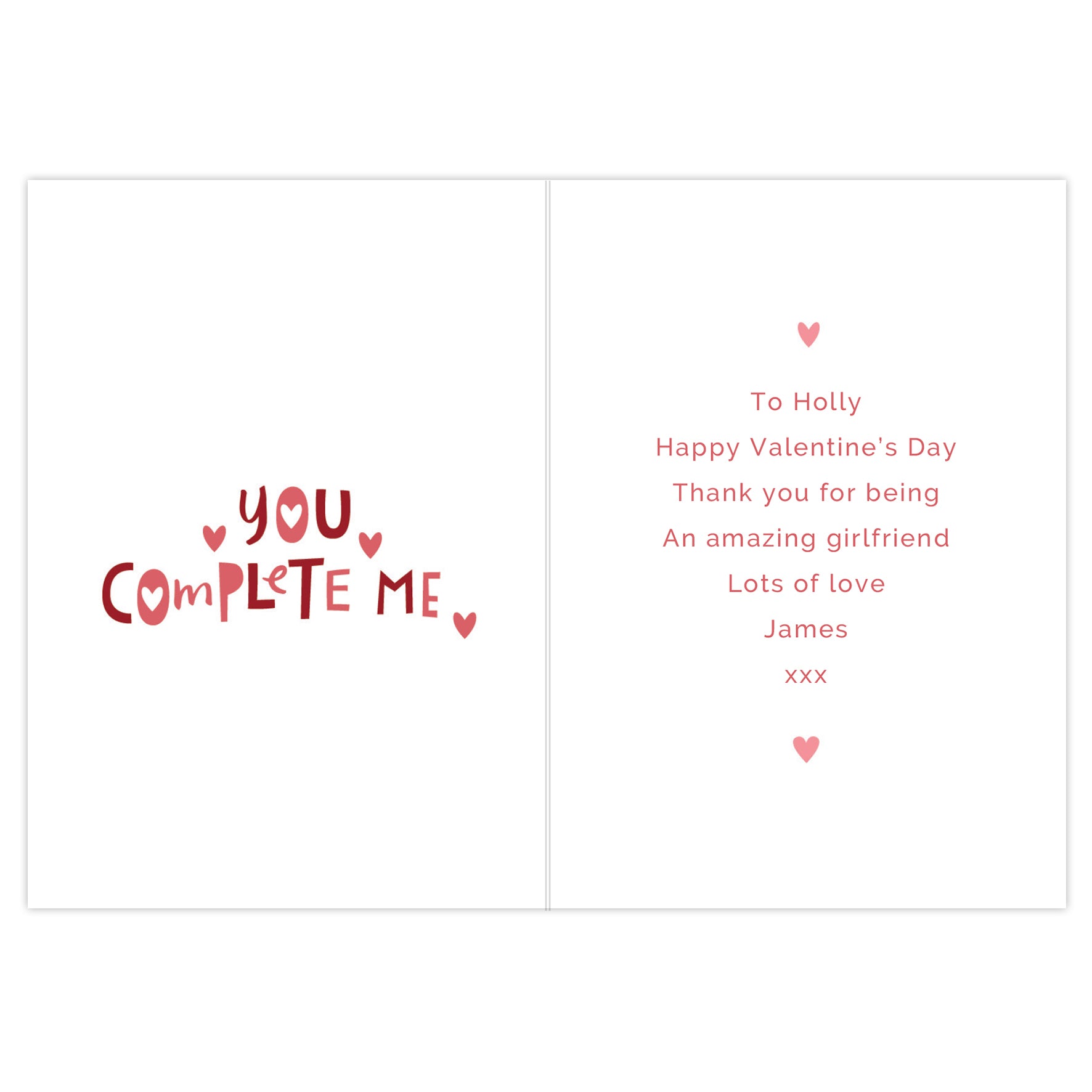 Personalised You Complete Me Card: 3 - Greeting Cards By Gift Moments