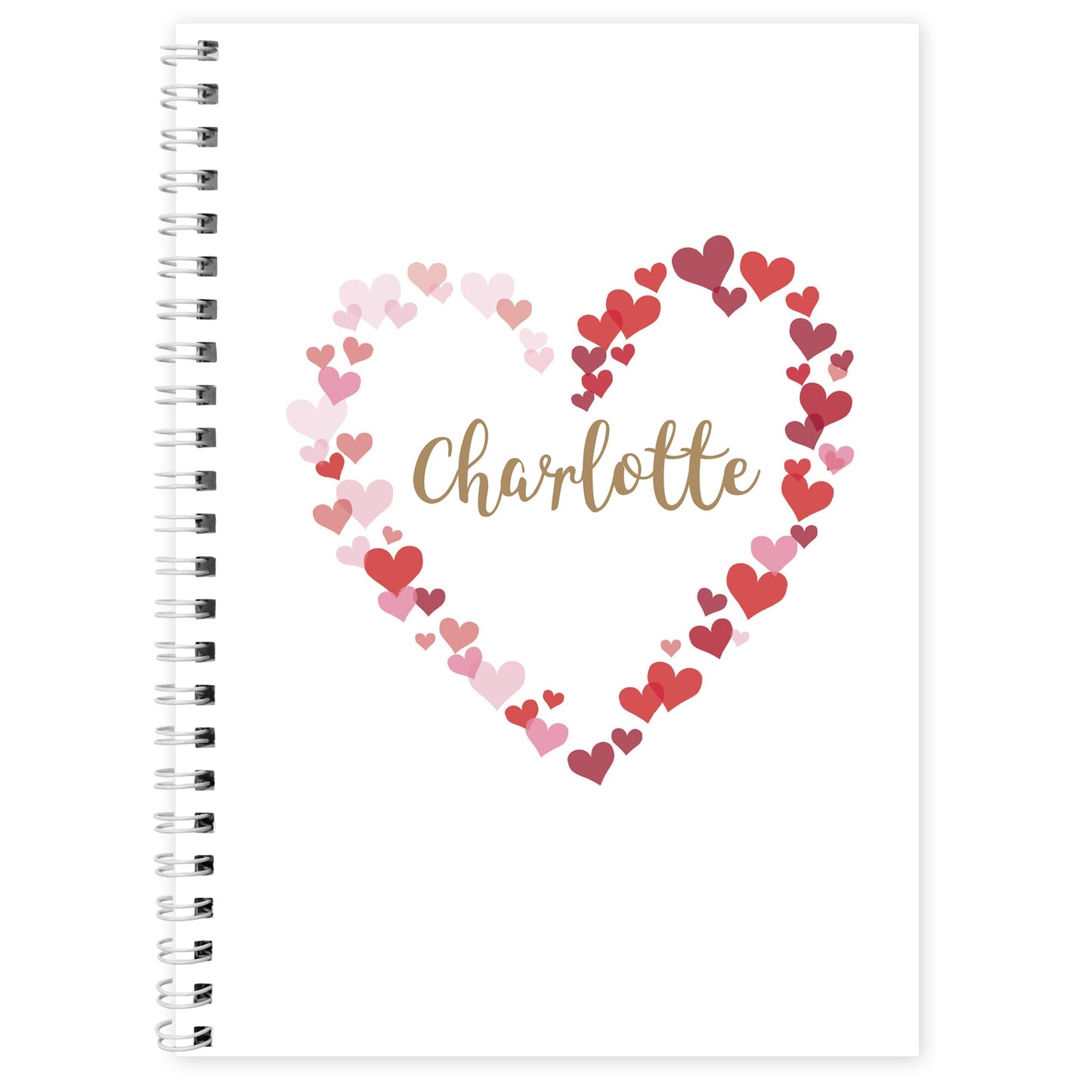 Personalised Confetti Hearts A5 Notebook: 2 - Notebooks By Gift Moments