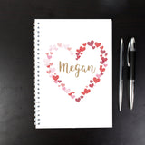 Personalised Confetti Hearts A5 Notebook: 3 - Notebooks By Gift Moments