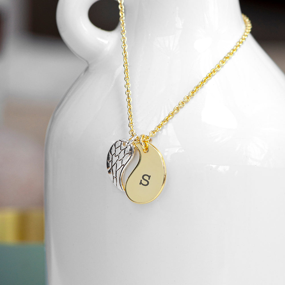 Personalised Contemporary Angel Wing Necklaces: 5 - Necklaces By Gift Moments