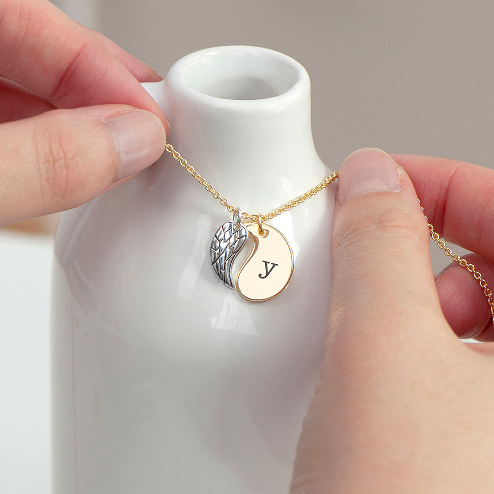 Personalised Contemporary Angel Wing Necklaces: 2 - Necklaces By Gift Moments