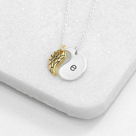Personalised Contemporary Angel Wing Necklaces: 6 - Silver - Necklaces By Gift Moments