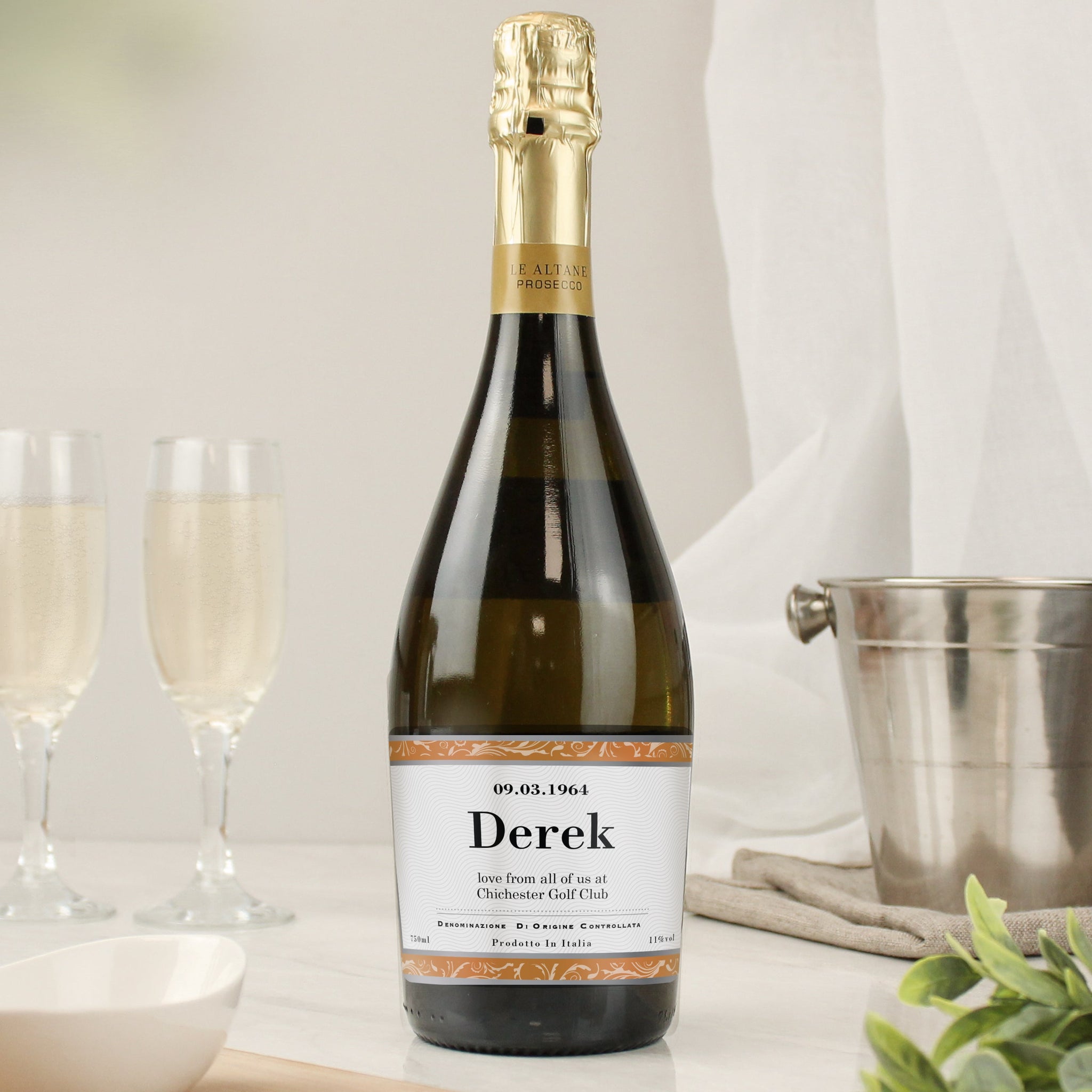 Personalised Contemporary Label Prosecco: 1 - Prosecco By Gift Moments