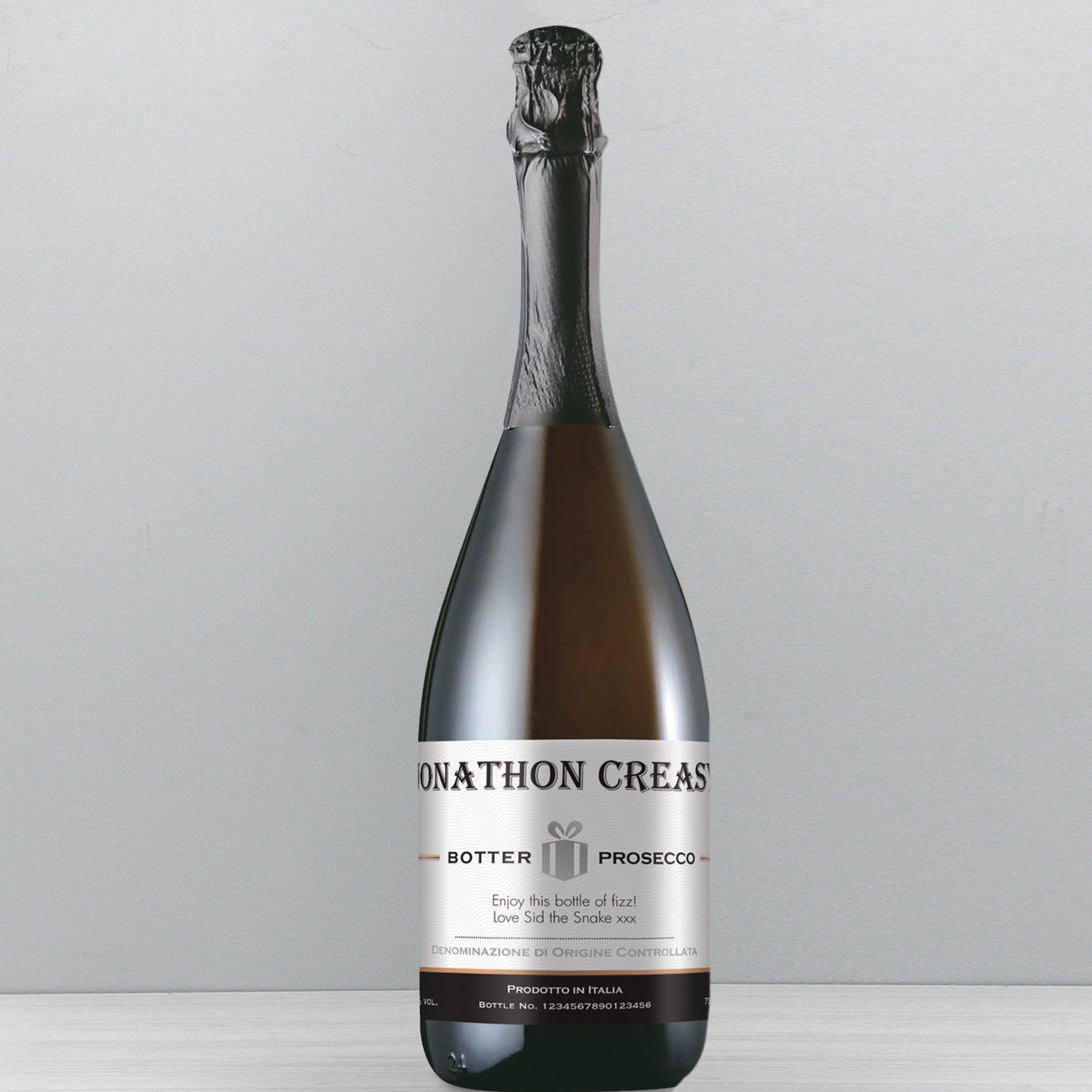 Personalised Contemporary Label Prosecco: 1 - Prosecco By Gift Moments