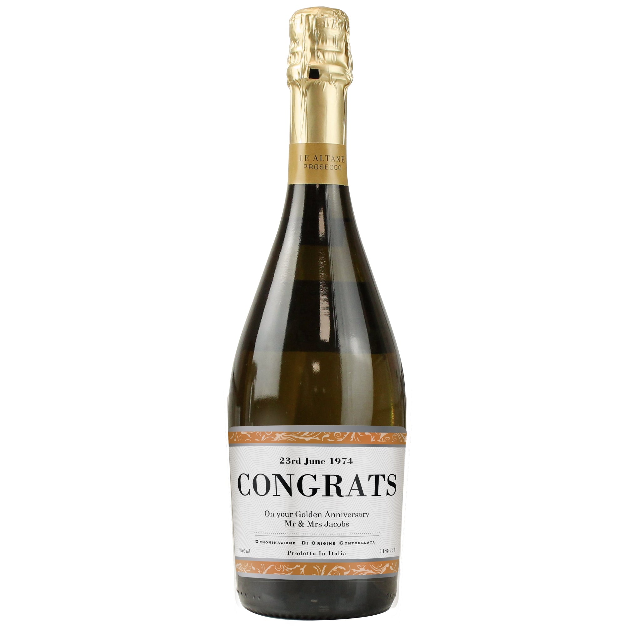 Personalised Contemporary Label Prosecco: 4 - Prosecco By Gift Moments