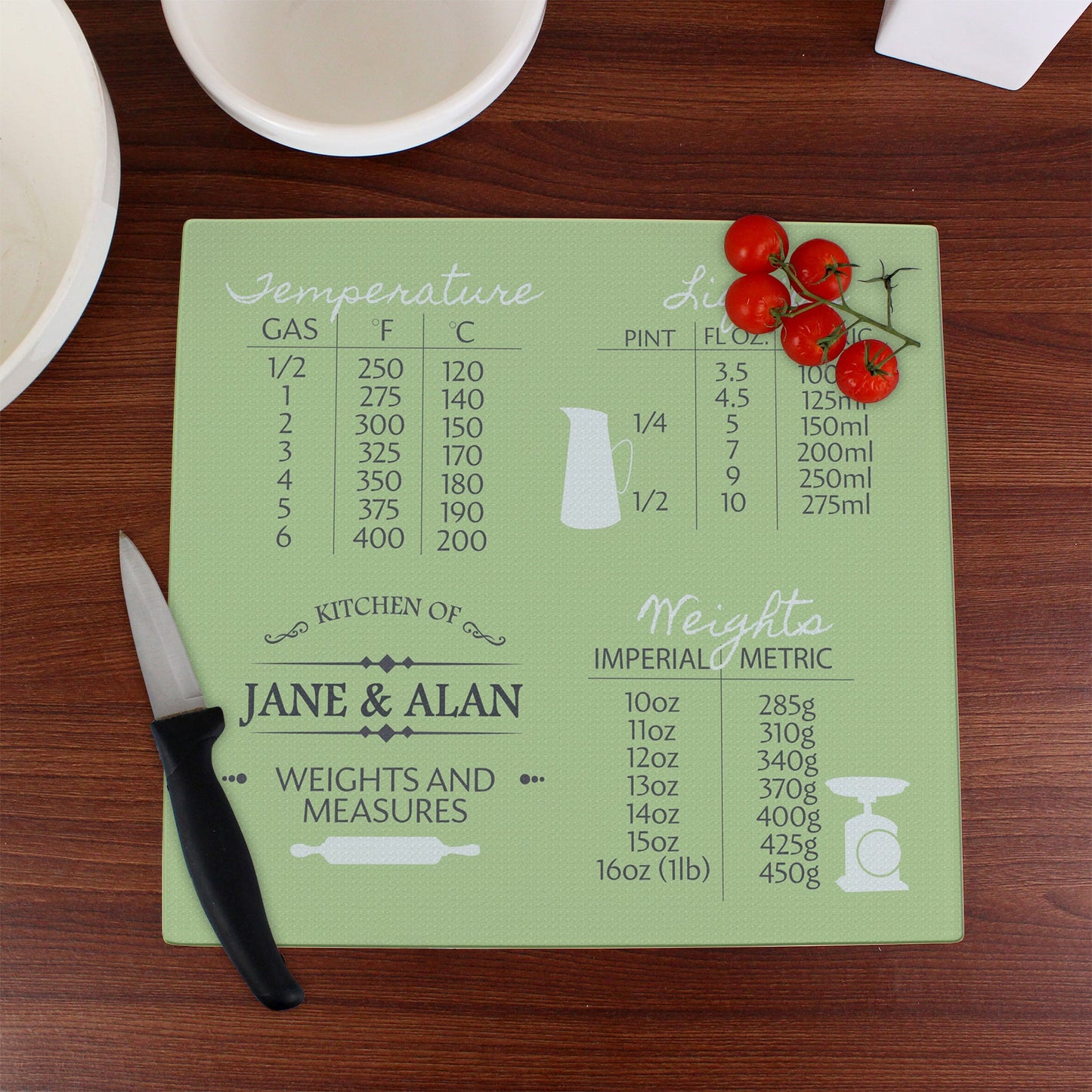 Personalised Conversions Glass Chopping Board/Worktop Saver: 3 - Chopping Boards By Gift Moments