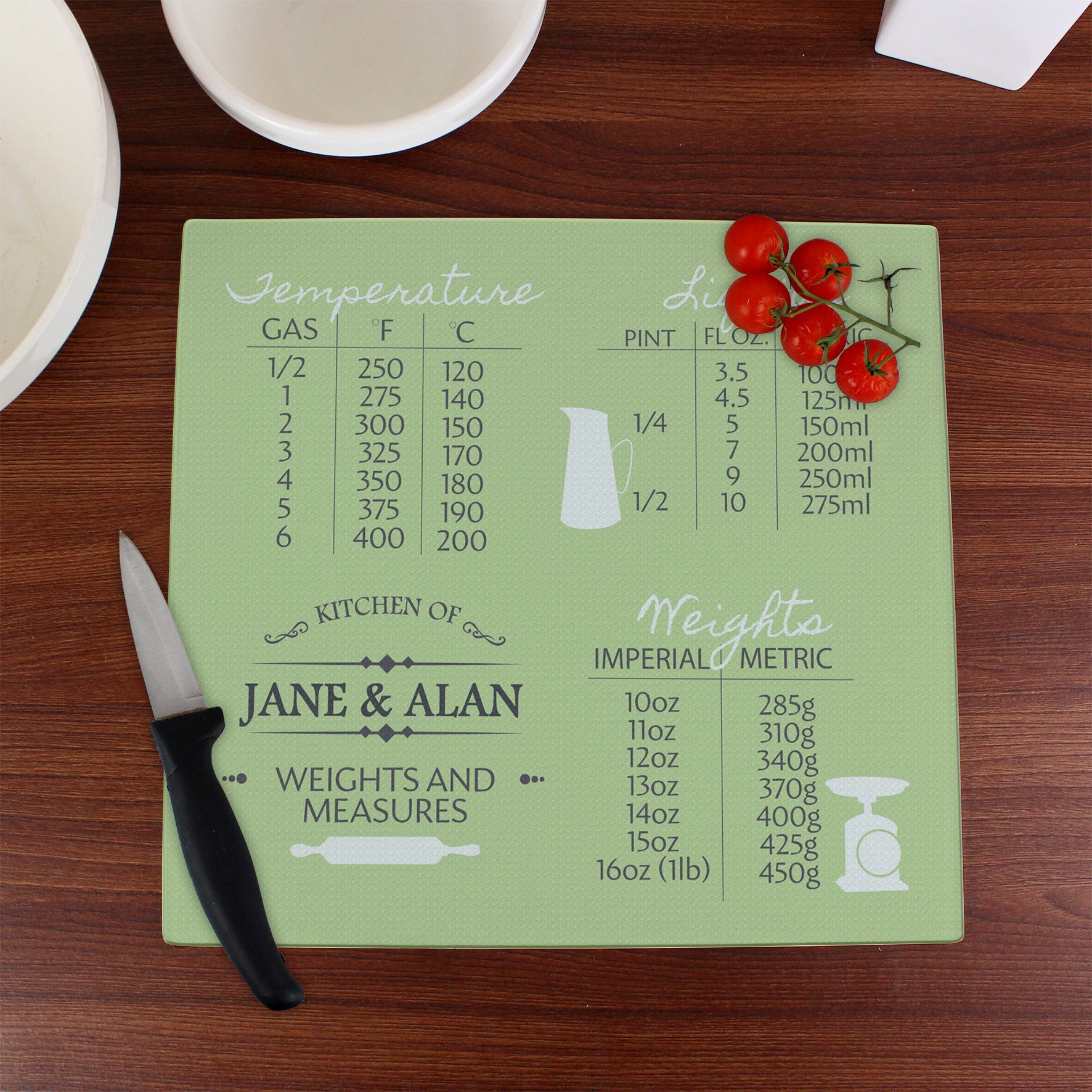 Personalised Conversions Glass Chopping Board/Worktop Saver: 3 - Chopping Boards By Gift Moments