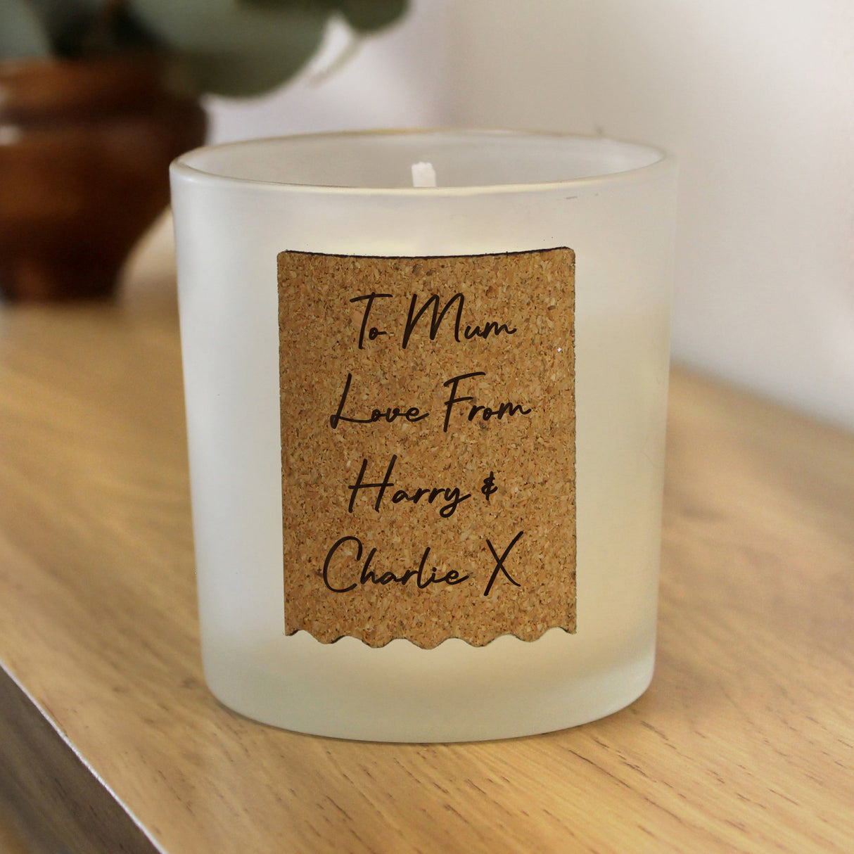 Personalised Cork Label Candle Jar: 4 - Candles By Gift Moments