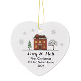 Personalised Cosy Christmas Ceramic Heart Decoration: 4 - Christmas Decorations By Gift Moments