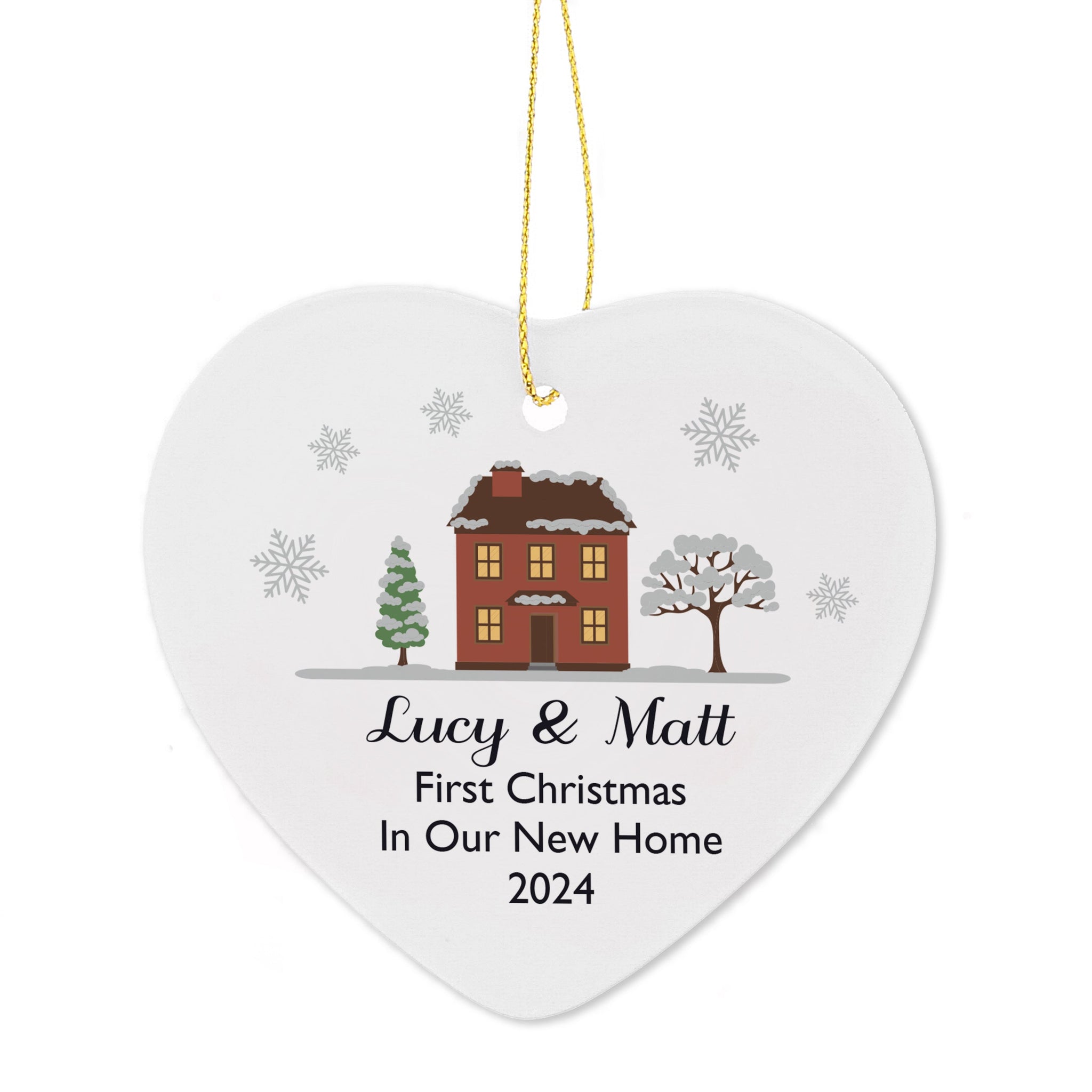Personalised Cosy Christmas Ceramic Heart Decoration: 4 - Christmas Decorations By Gift Moments