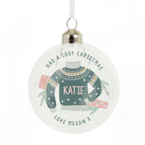 Personalised Cosy Christmas Glass Bauble: 4 - Christmas Baubles By Gift Moments