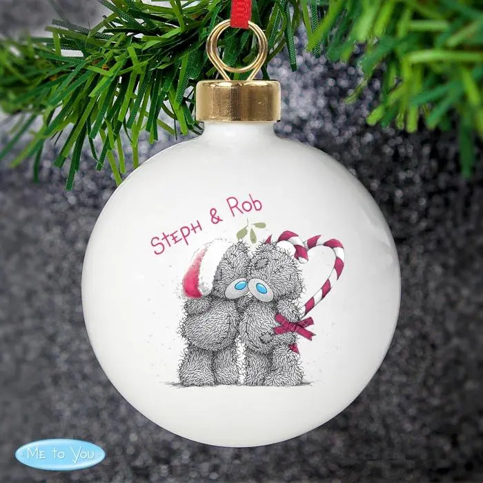 Personalised Me To You Couple Christmas Bauble - Shop Christmas Baubles At Gift Moments - 1