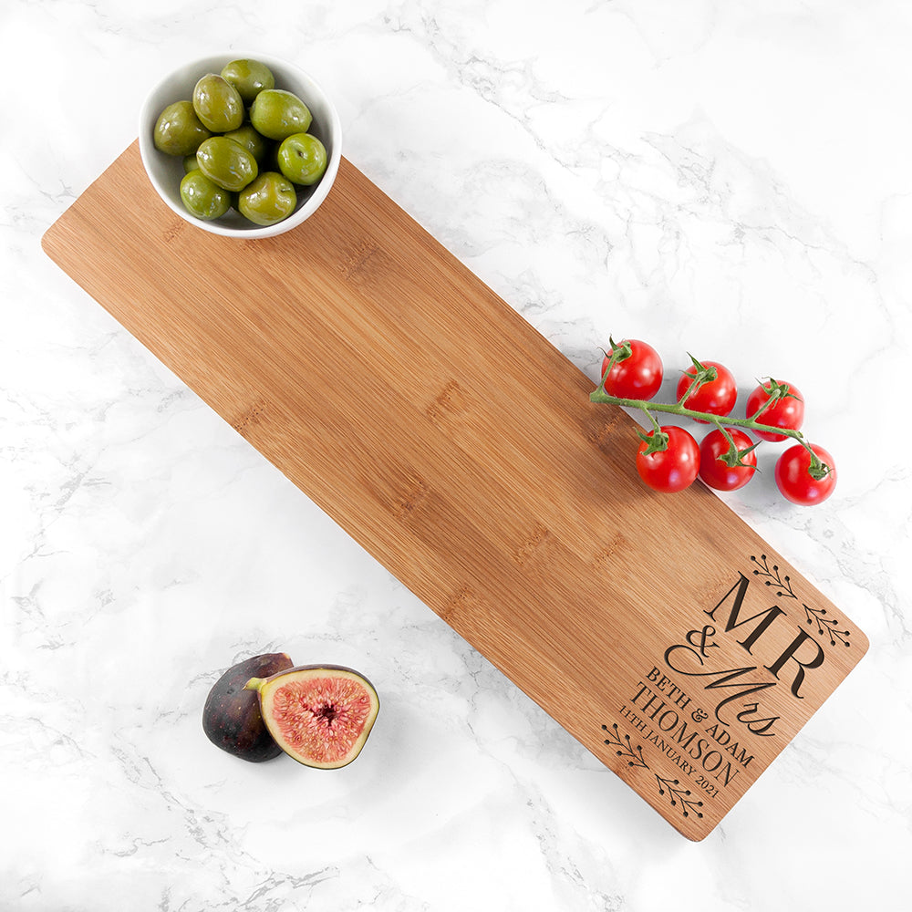 Personalised Couple Titles Bamboo Serving Board: 1 - Chopping Boards By Gift Moments