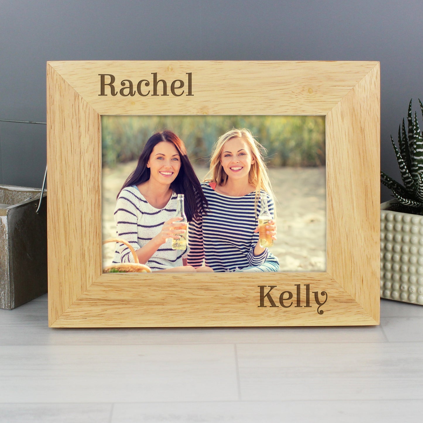 Personalised Couples 6x4 Oak Finish Photo Frame: 5 - Photo Frames By Gift Moments