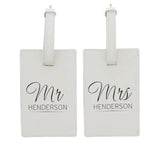Personalised Cream Leather Couples Luggage Tags: 3 - Luggage Tags By Gift Moments