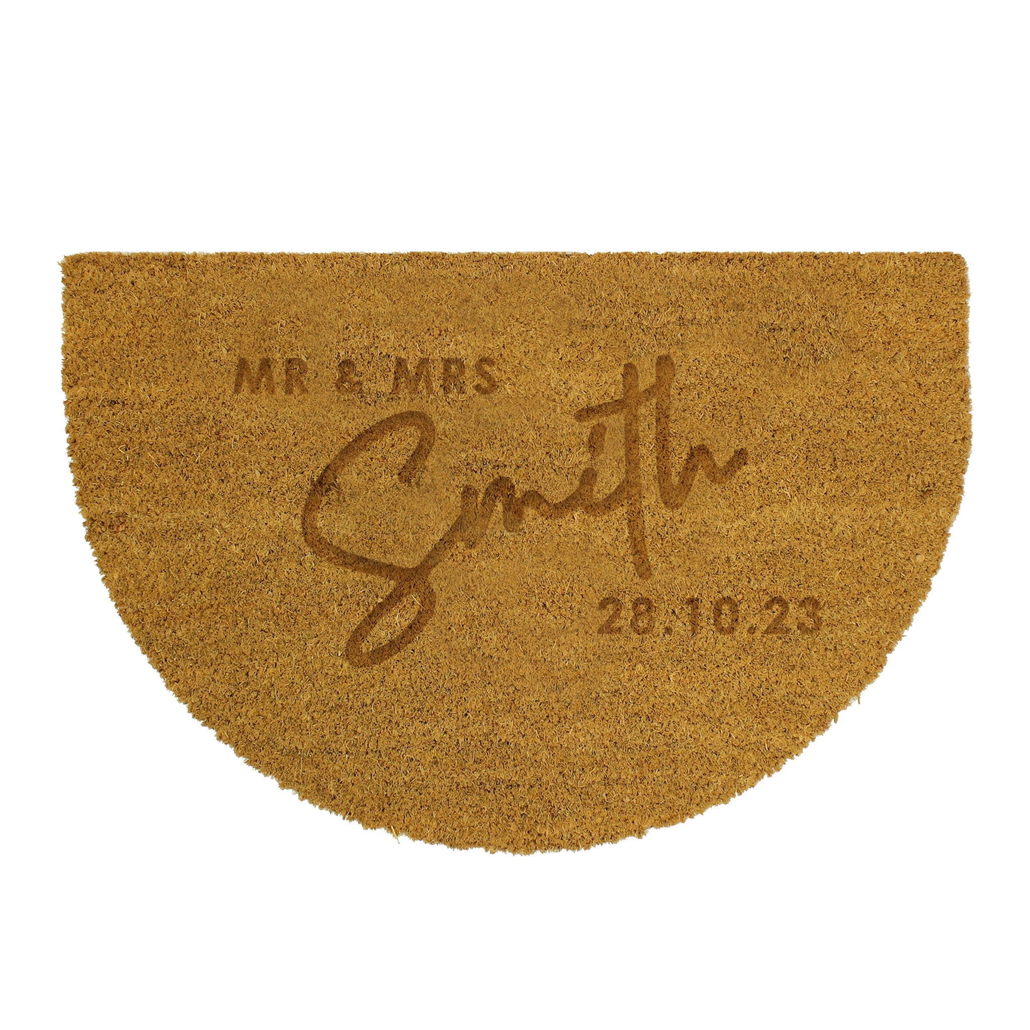 Personalised Couples Half Moon Indoor Doormat: 5 - Doormats By Gift Moments